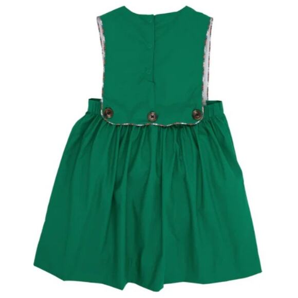 The Beaufort Bonnet Girls Brady Button-In Dress-Kiawah Kelly Green - Picture 2 of 6